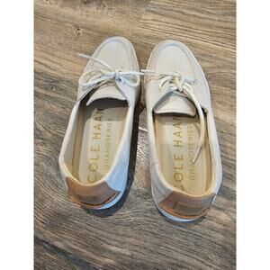 Cole Haan Cloud Weekender Boat Shoes Womens Size 7B White Leather Grandseries